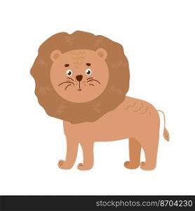 Wildlife animals. Cute lion with simple greens vector illustration. Jungle life clipart vector design. Wildlife animals. Cute lion with simple greens vector illustration. Jungle life clipart vector design.