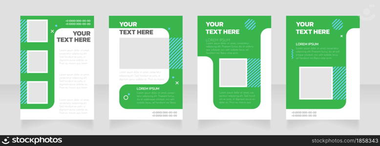 Wildlife conservation green and white blank brochure layout design. Vertical poster template set with empty copy space for text. Premade corporate reports collection. Editable flyer paper pages. Wildlife conservation green and white blank brochure layout design