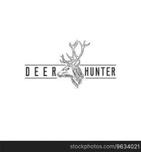 Wildlife deer logo designs hunting club Royalty Free Vector