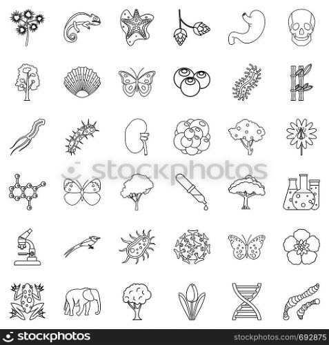Wildlife icons set. Outline style of 36 wildlife vector icons for web isolated on white background. Wildlife icons set, outline style
