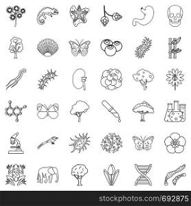 Wildlife icons set. Outline style of 36 wildlife vector icons for web isolated on white background. Wildlife icons set, outline style