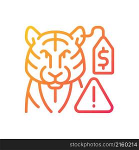 Wildlife smuggling gradient linear vector icon. Rare animals trafficking. Environmental crime. Endangered species. Thin line color symbol. Modern style pictogram. Vector isolated outline drawing. Wildlife smuggling gradient linear vector icon
