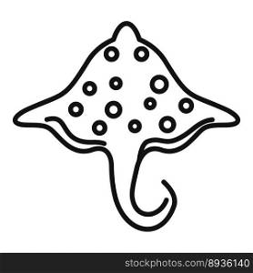 Wildlife stingray icon outline vector. Fish animal. Cute underwater. Wildlife stingray icon outline vector. Fish animal