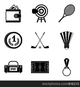 Will to win icons set. Simple set of 9 will to win vector icons for web isolated on white background. Will to win icons set, simple style