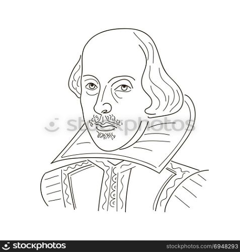 William Shakespeare. Sketch illustration. Black and white. William Shakespeare. Sketch illustration. Black and white vector