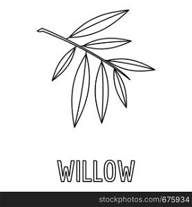 Willow branch icon. Outline illustration of willow branch vector icon for web. Willow branch icon, outline style.