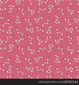 Willow pattern. Willow seamless background. Vector illustration. Willow seamless pattern. Willow twigs background
