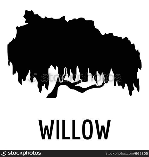 Willow tree icon. Simple illustration of willow tree vector icon for web. Willow tree icon, simple black style