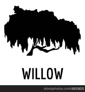 Willow tree icon. Simple illustration of willow tree vector icon for web. Willow tree icon, simple black style