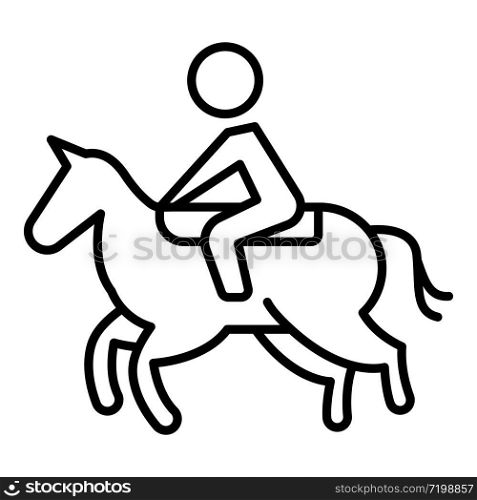 Win horseback riding icon. Outline win horseback riding vector icon for web design isolated on white background. Win horseback riding icon, outline style