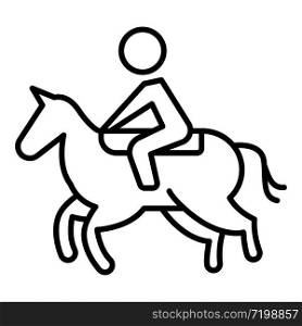 Win horseback riding icon. Outline win horseback riding vector icon for web design isolated on white background. Win horseback riding icon, outline style