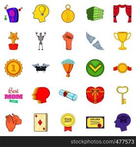 Win icons set. Cartoon set of 25 win vector icons for web isolated on white background. Win icons set, cartoon style