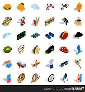 Win icons set. Isometric style of 36 win vector icons for web isolated on white background. Win icons set, isometric style