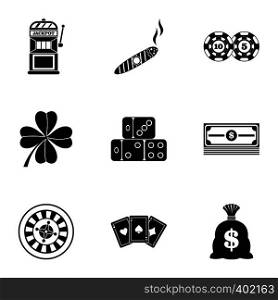 Win icons set. Simple illustration of 9 win vector icons for web. Win icons set, simple style