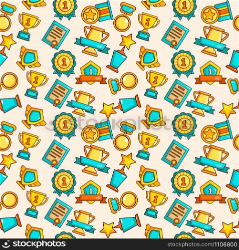 Win pattern seamless. Cartoon of win vector pattern seamless for web, poster and wrapping paper. Win pattern seamless, cartoon style