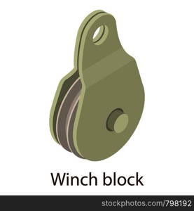 Winch block icon. Isometric illustration of winch block vector icon for web. Winch block icon, isometric style