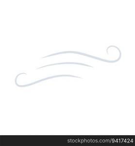 Wind. Air flow. Breeze and weather icon. Flat illustration isolated on white background. Blue wavy line. Wind. Air flow. Breeze and weather icon. Flat illustration isolated on white background.
