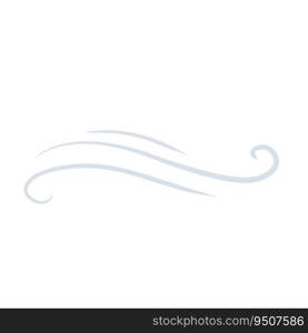 Wind. Air flow. Breeze and weather icon. Flat illustration isolated on white background. Blue wavy line. Wind. Air flow. Blue wavy line. Breeze and weather