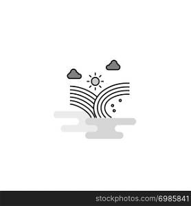 Wind blowing Web Icon. Flat Line Filled Gray Icon Vector
