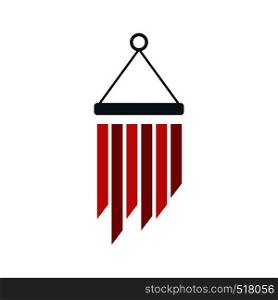 Wind chimes icon in flat style isolated on white background. Wind chimes icon, flat style