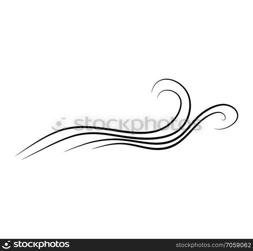 wind doodle blow, gust design isolated on white background 