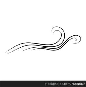 wind doodle blow, gust design isolated on white background 