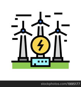 wind electricity construction color icon vector. wind electricity construction sign. isolated symbol illustration. wind electricity construction color icon vector illustration