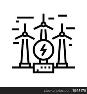 wind electricity construction line icon vector. wind electricity construction sign. isolated contour symbol black illustration. wind electricity construction line icon vector illustration