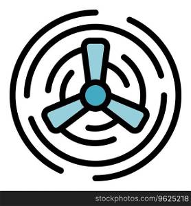 Wind energy icon outline vector. Ecology plant. Water resource color flat. Wind energy icon vector flat