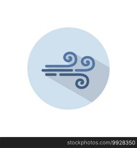 Wind. Flat color icon on a circle. Weather vector illustration