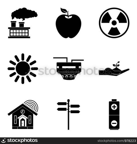 Wind force icons set. Simple set of 9 wind force vector icons for web isolated on white background. Wind force icons set, simple style