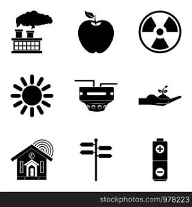 Wind force icons set. Simple set of 9 wind force vector icons for web isolated on white background. Wind force icons set, simple style