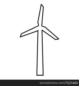 Wind generator contour outline icon black color vector illustration flat style simple image. Wind generator contour outline icon black color vector illustration flat style image