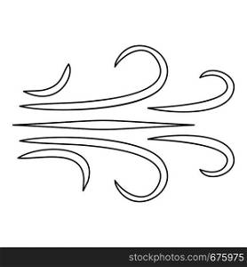 Wind icon. Outline illustration of wind vector icon for web. Wind icon, outline style.