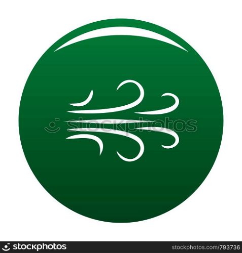 Wind icon. Simple illustration of wind vector icon for any design green. Wind icon vector green