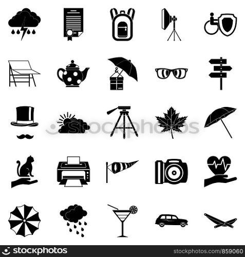 Wind icons set. Simple set of 25 wind vector icons for web isolated on white background. Wind icons set, simple style