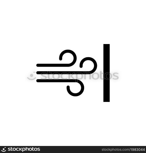 Wind Noise Against the Wall, External Influence. Flat Vector Icon illustration. Simple black symbol on white background. Wind Noise Against the Wall sign design template for web and mobile UI element. Wind Noise Against the Wall Flat Vector Icon