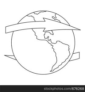 Wind on earth icon. Outline illustration of wind on earth vector icon for web. Wind on earth icon, outline style.