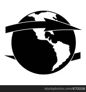 Wind on earth icon. Simple illustration of wind on earth vector icon for web. Wind on earth icon, simple style.