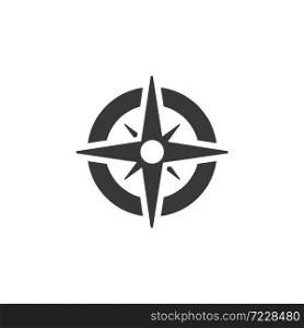 Wind rose sign. Compass. Isolated icon. Weather and map glyph vector illustration