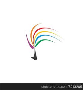wind tree stylized logo icon vector element
