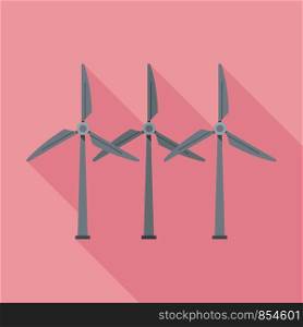 Wind turbine energy icon. Flat illustration of wind turbine energy vector icon for web design. Wind turbine energy icon, flat style