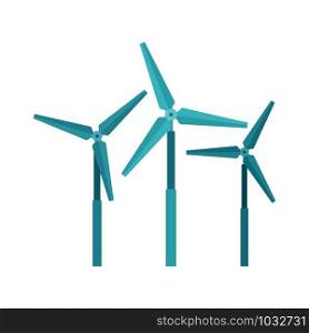 Wind turbine farm icon. Flat illustration of wind turbine farm vector icon for web design. Wind turbine farm icon, flat style