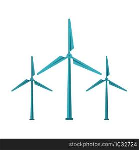 Wind turbine generator icon. Flat illustration of wind turbine generator vector icon for web design. Wind turbine generator icon, flat style