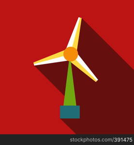 Wind turbine icon. Flat illustration of wind turbine vector icon for web. Wind turbine icon, flat style