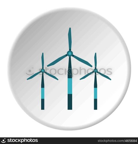 Wind turbine icon in flat circle isolated on white background vector illustration for web. Wind turbine icon circle