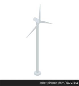 Wind turbine icon. Isometric of wind turbine vector icon for web design isolated on white background. Wind turbine icon, isometric style