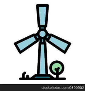 Wind turbine icon outline vector. Recycle clean. Eco reuse color flat. Wind turbine icon vector flat