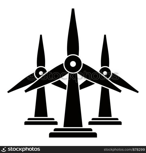 Wind turbine plant icon. Simple illustration of wind turbine plant vector icon for web design isolated on white background. Wind turbine plant icon, simple style
