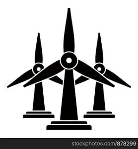 Wind turbine plant icon. Simple illustration of wind turbine plant vector icon for web design isolated on white background. Wind turbine plant icon, simple style